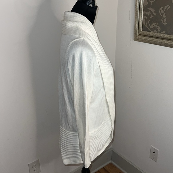 Chico’s Roxanne Rib Cocoon open cardigan sweater in Ecru Sz 2 / L new - Picture 3 of 9